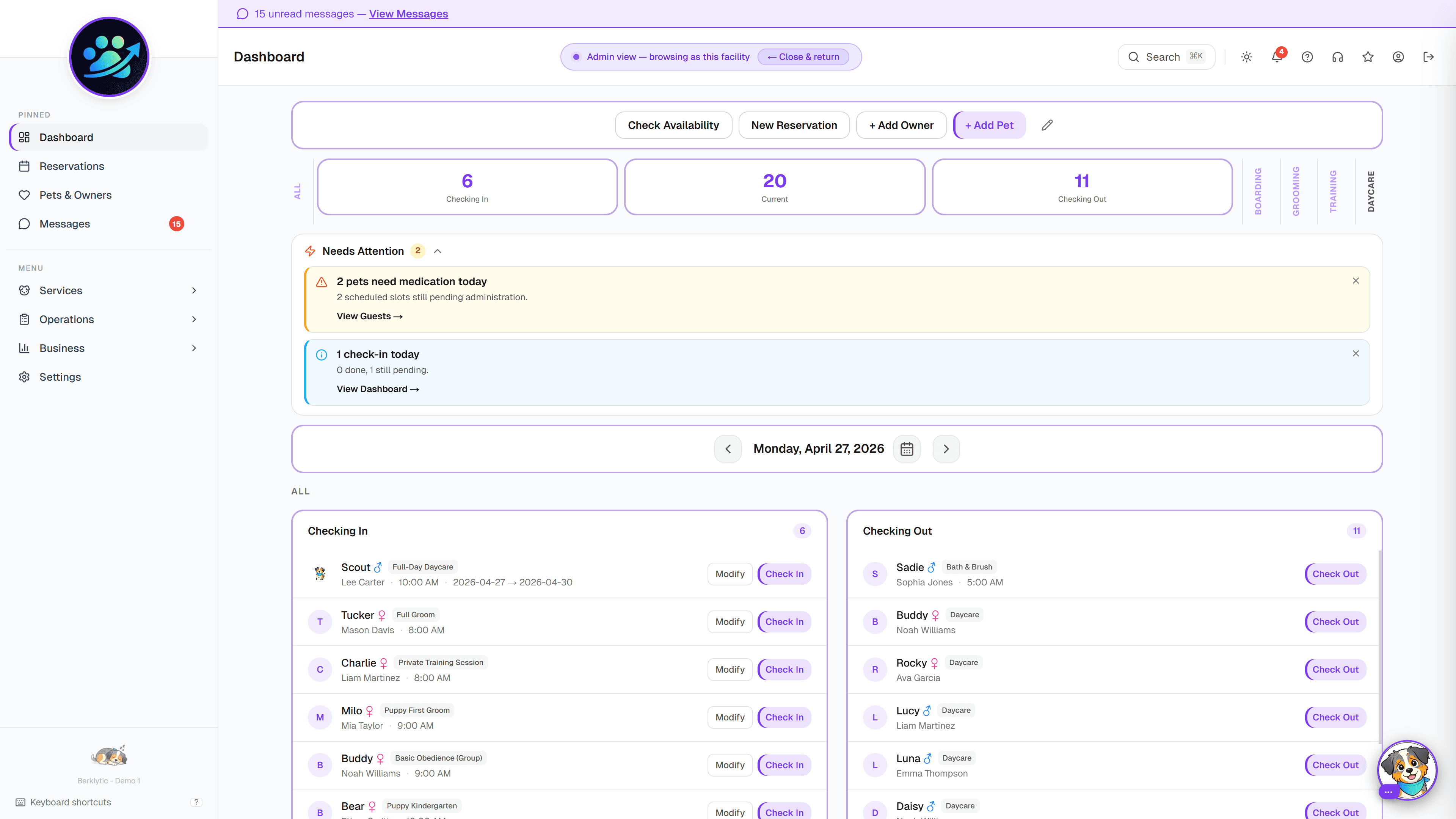 Light mode dashboard